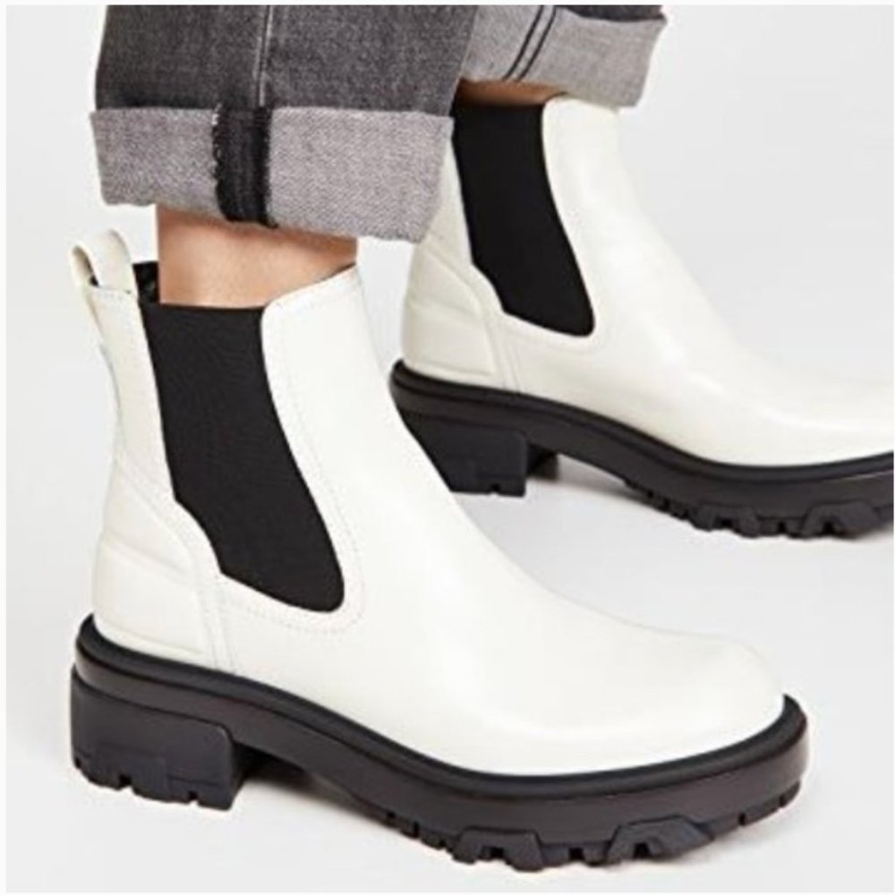 Rag & Bone White Leather Shaye Boots - Picture 1 of 9